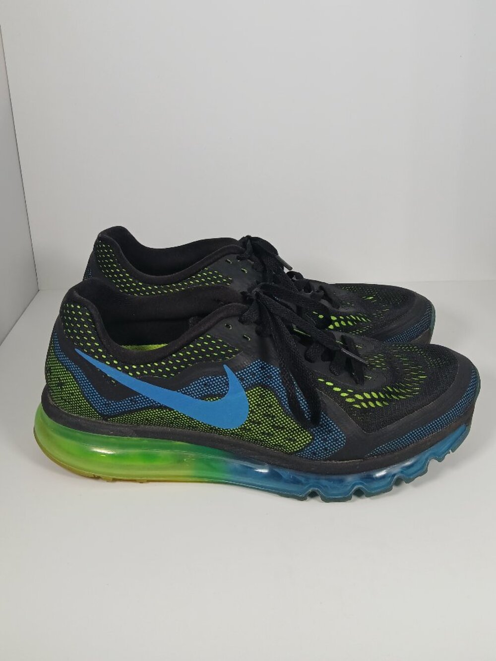 Nike Air Max 2014 "Black Photo Blue Volt" Retro Men's Size 9/ Women's Size 10.5